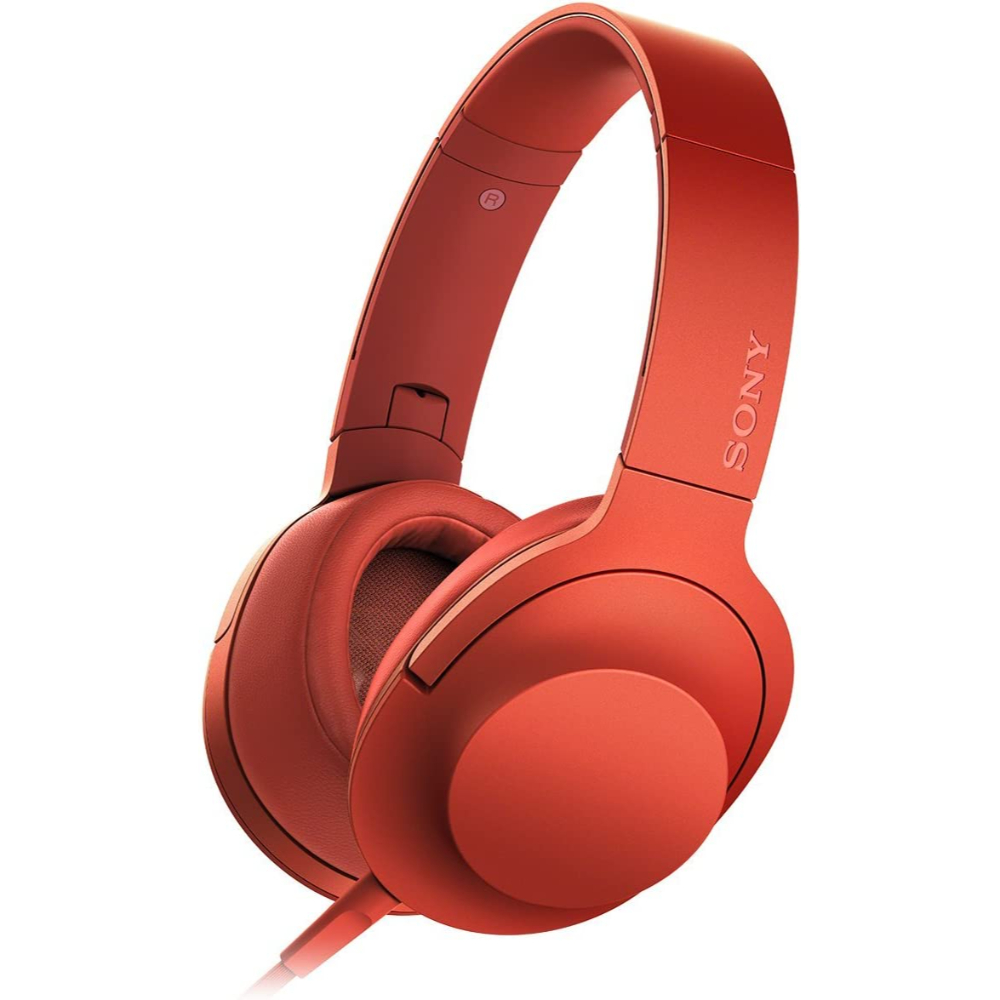 Sony HI-RES Headphones, Hands, Free Calls In - Line Remote and Microphone, Red, SON-MDR100R